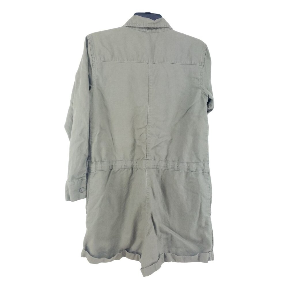 Aerie Linen Short Romper Women's Size Small Green - Picture 6 of 9